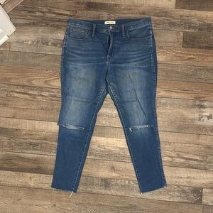 Madewell Distressed Blue Skinny Jeans